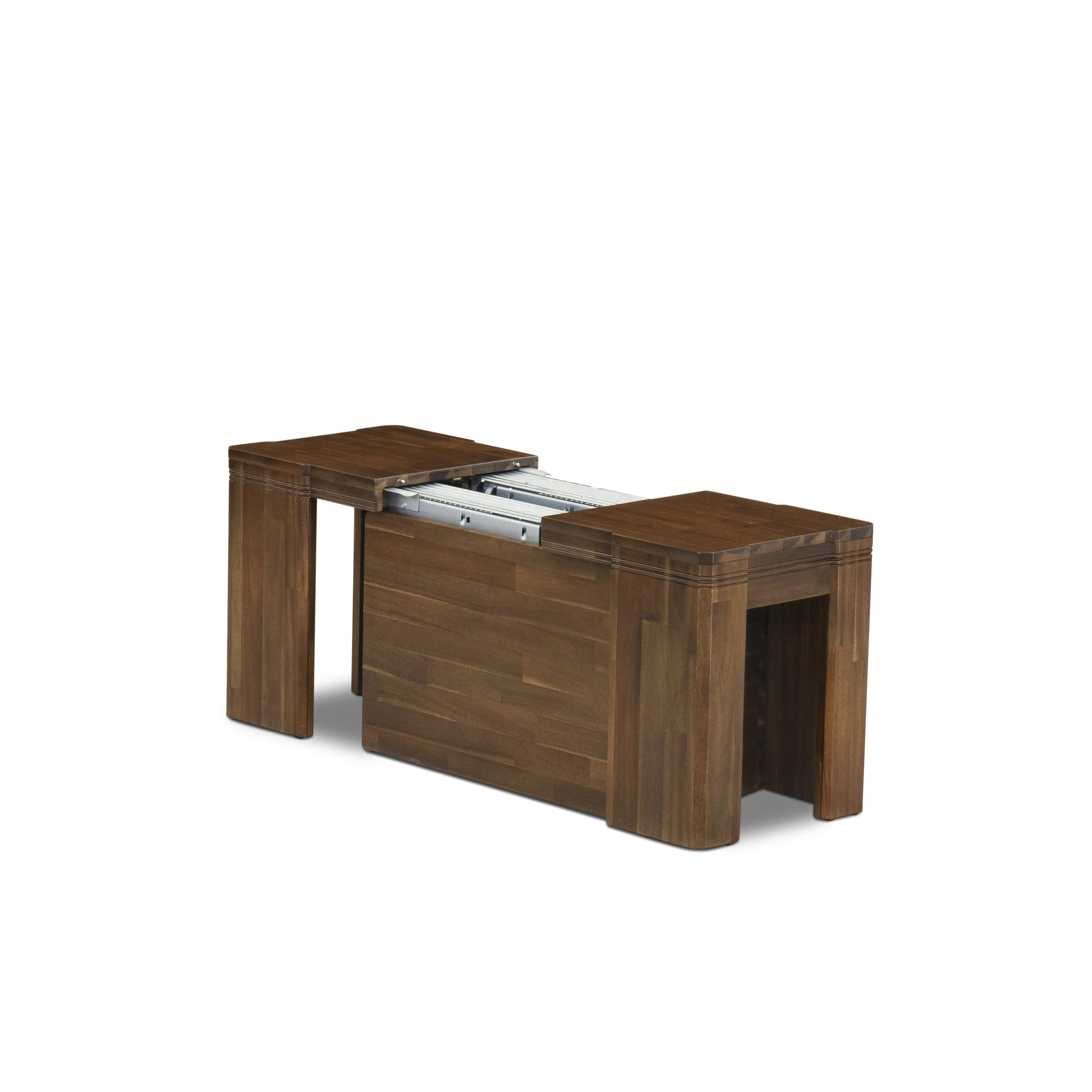 Luxe by East West Furniture X07VE-BC8-04 -10 Pieces Extendable Dining Set Includes a Rectangle Kitchen Table, 1 Coffee Table, 7 Dining Chairs and 1 Modern Bench, Antique Walnut
