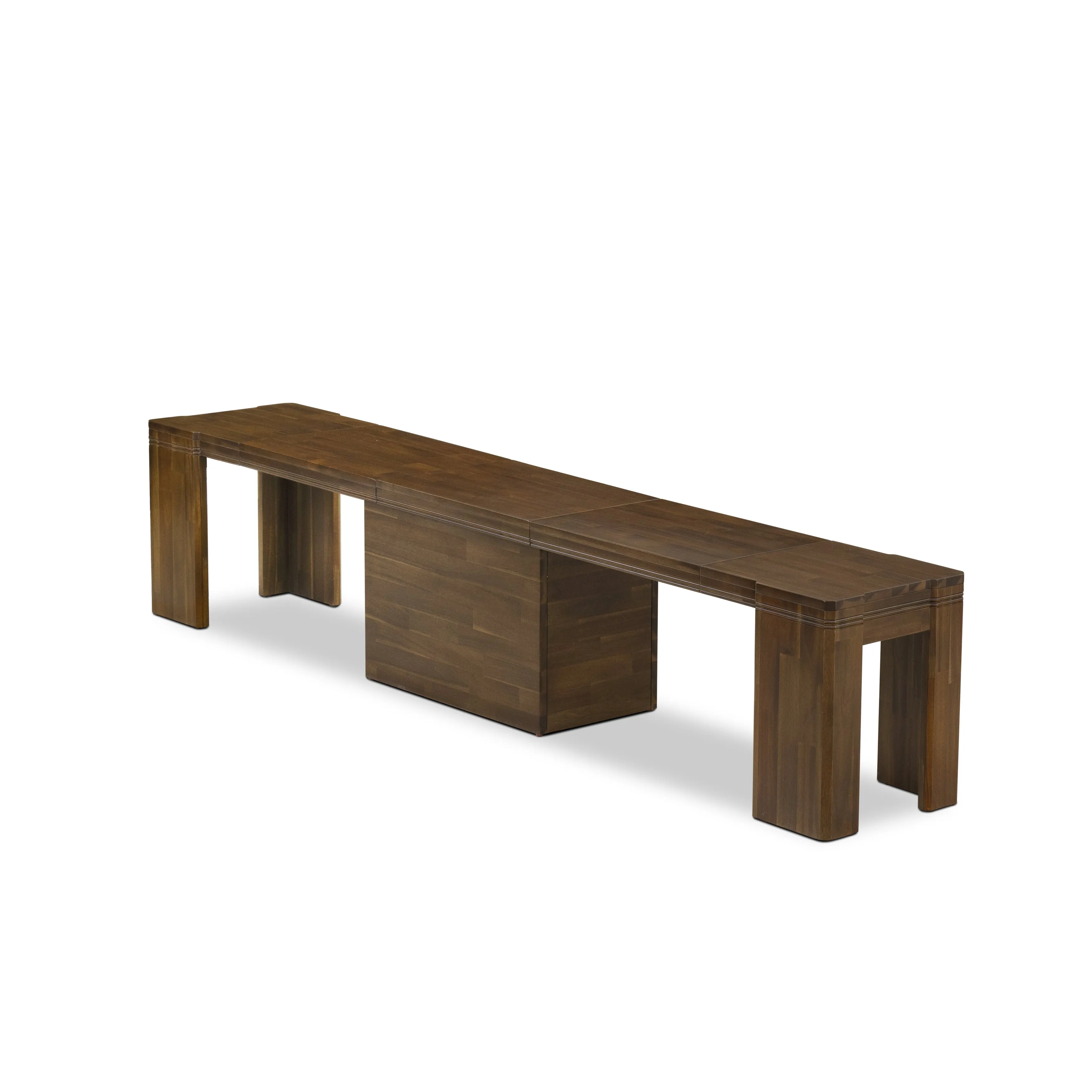 Luxe by East West Furniture X07VE-BC8-04 -10 Pieces Extendable Dining Set Includes a Rectangle Kitchen Table, 1 Coffee Table, 7 Dining Chairs and 1 Modern Bench, Antique Walnut