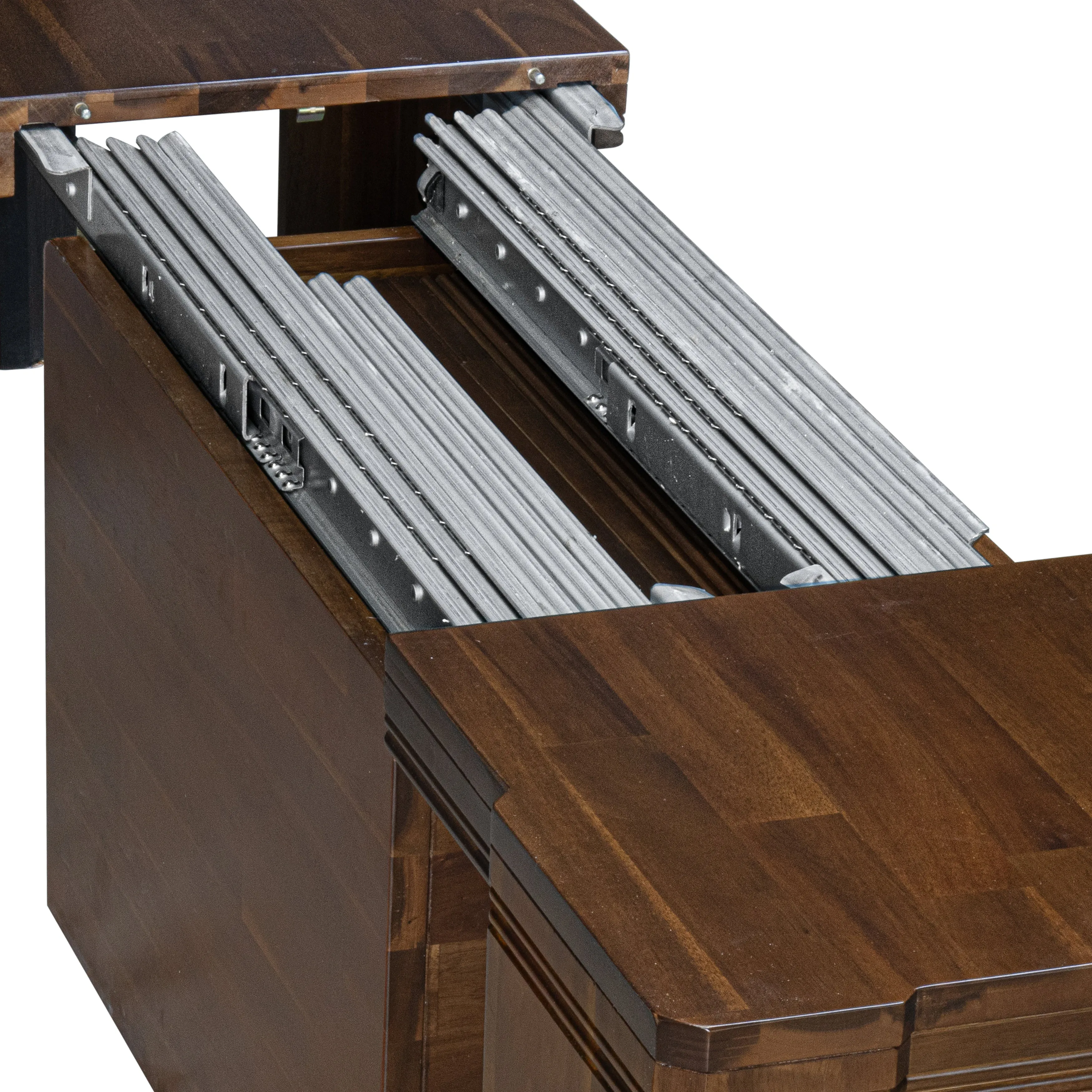 Luxe by East West Furniture X07VE-BC8-04 -10 Pieces Extendable Dining Set Includes a Rectangle Kitchen Table, 1 Coffee Table, 7 Dining Chairs and 1 Modern Bench, Antique Walnut