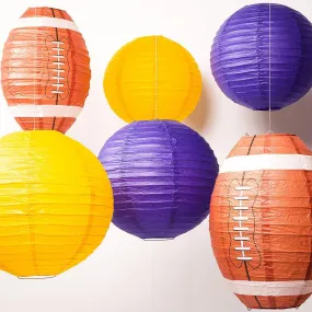 Minnesota Pro Football Paper Lanterns 6pc Combo Tailgating Party Pack (Purple/Yellow)  - by PaperLanternStore