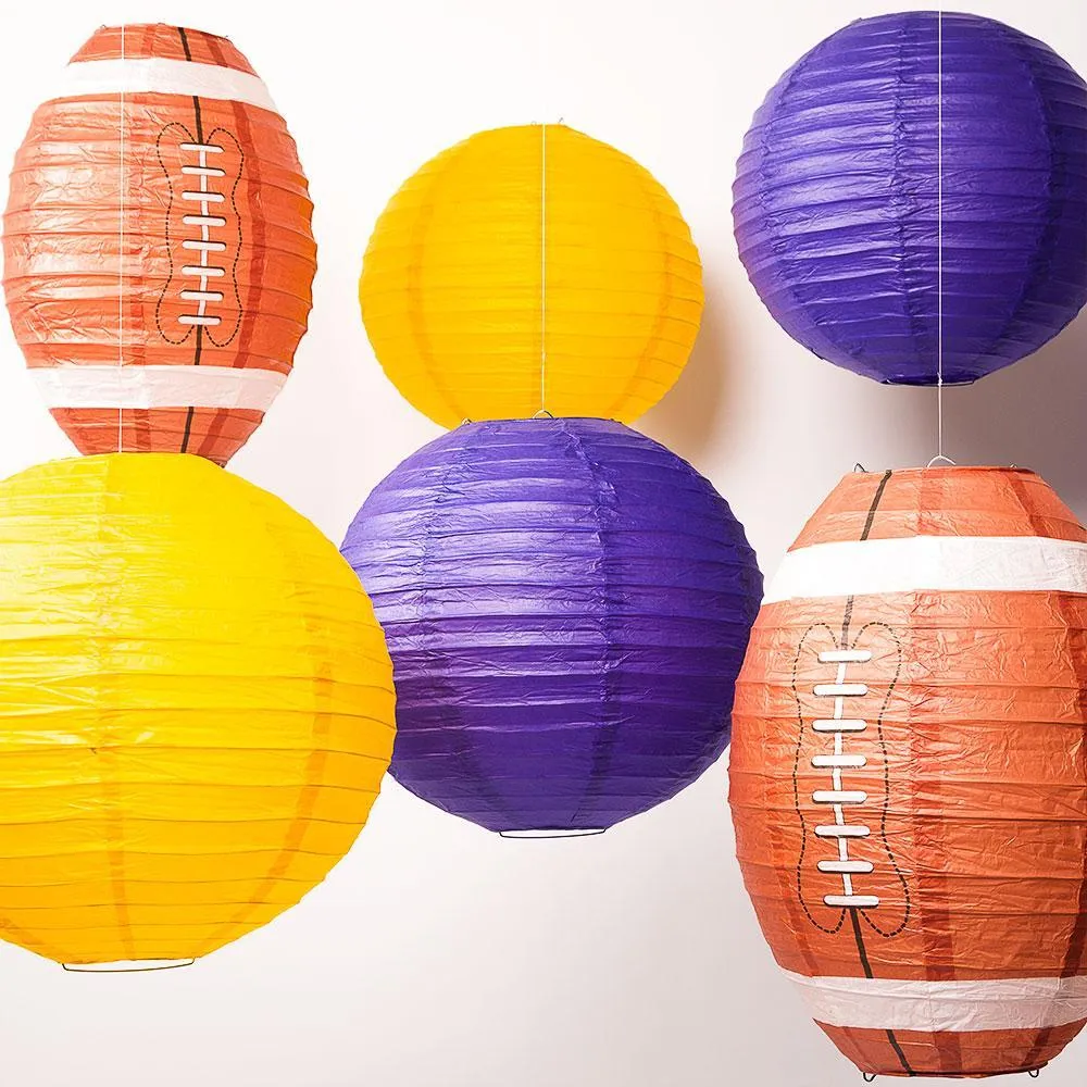 Minnesota Pro Football Paper Lanterns 6pc Combo Tailgating Party Pack (Purple/Yellow)  - by PaperLanternStore