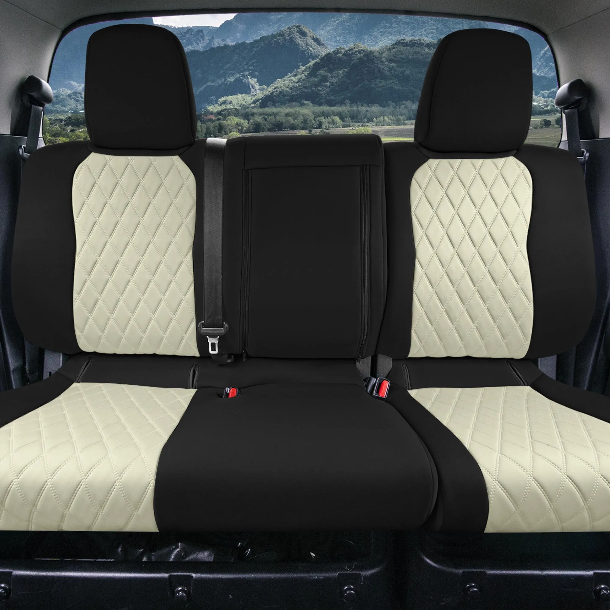 Nissan Frontier - 2022-2024 - Rear Set Seat Covers - Beige Ultraflex Neoprene