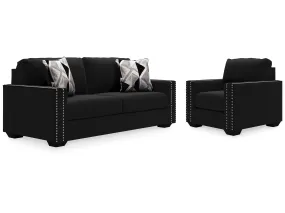 (Online Special Price) Gleston Black Sofa and 2 Chairs