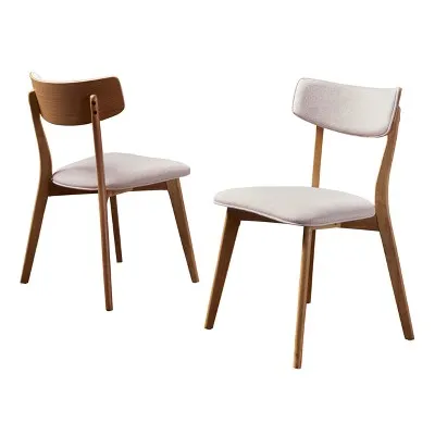 Open Box - Set of 2 Chazz Mid-Century Dining Chair Light Beige - Christopher Knight Home
