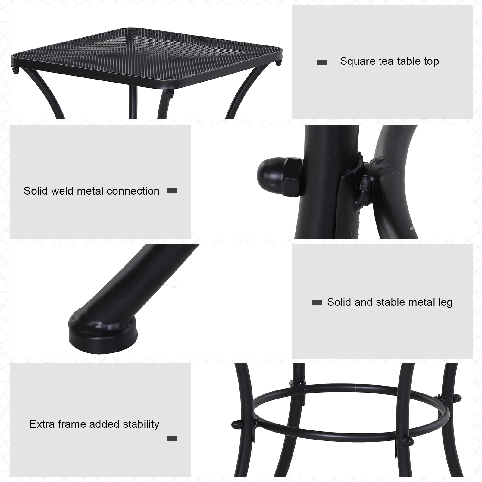 Outsunny Patio End Table - Black