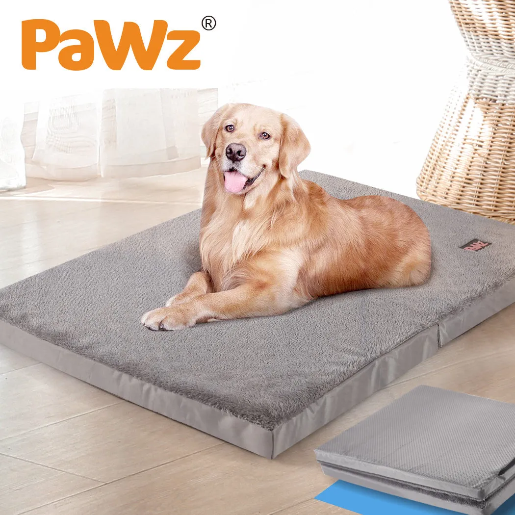Pet Bed Foldable Dog Puppy Cushion Pad Soft Plush Black L