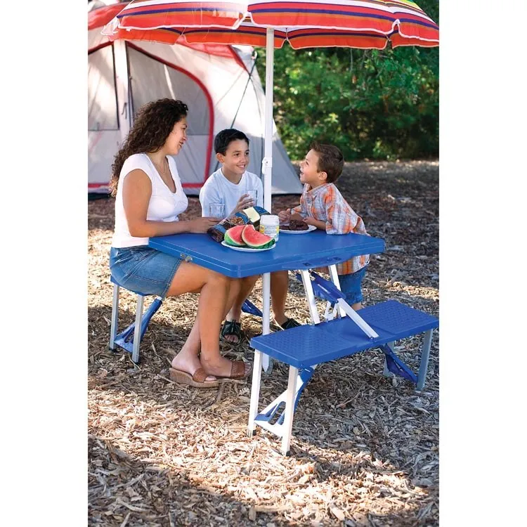 Picnic Table Portable Folding Table with Seats, Royal Blue