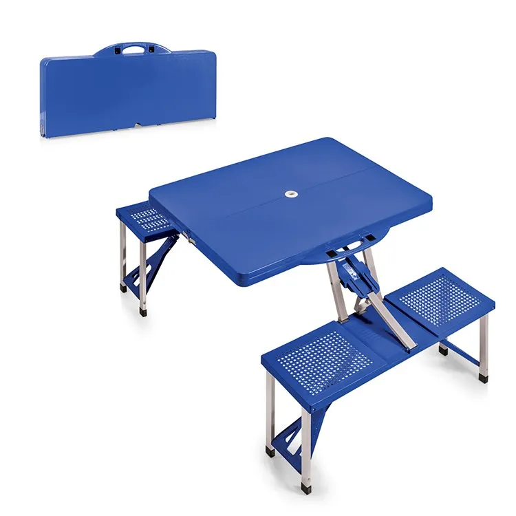 Picnic Table Portable Folding Table with Seats, Royal Blue