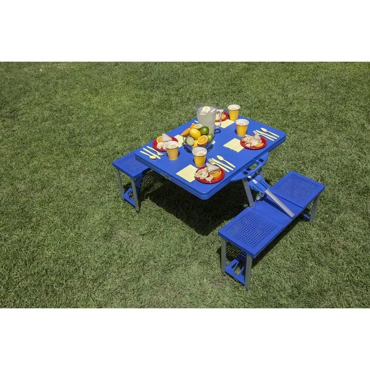 Picnic Table Portable Folding Table with Seats, Royal Blue