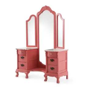 Pink Vanity w/ Marble Counter Top
