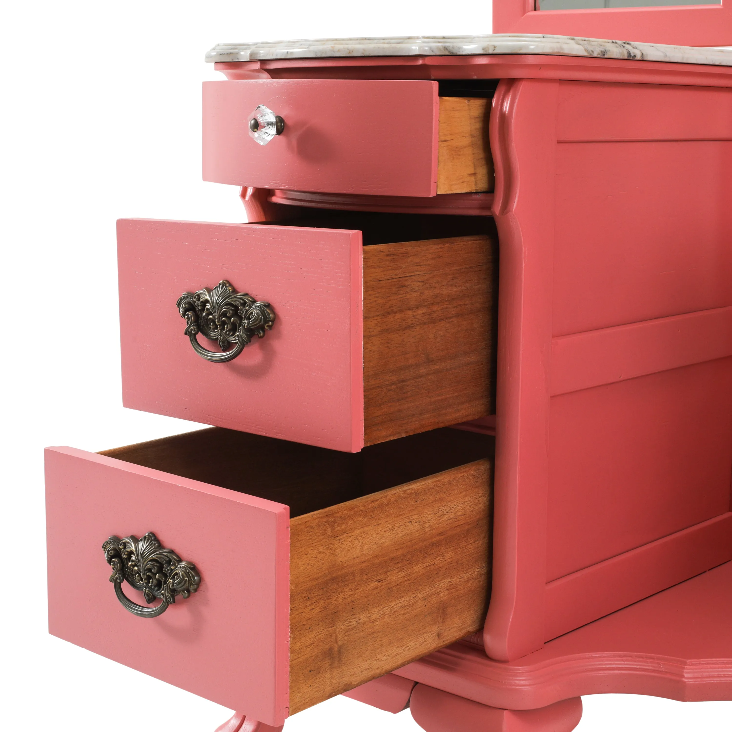 Pink Vanity w/ Marble Counter Top