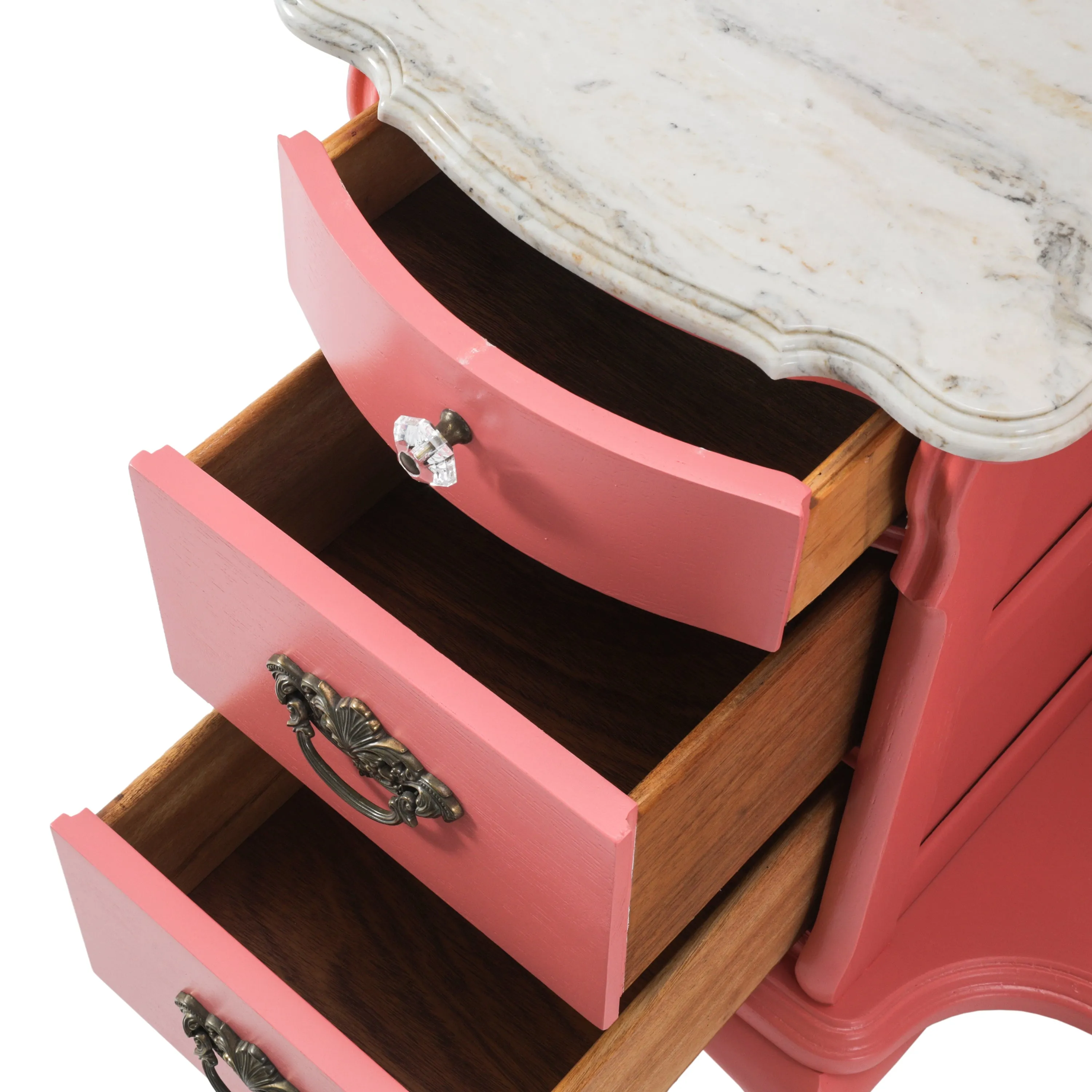 Pink Vanity w/ Marble Counter Top