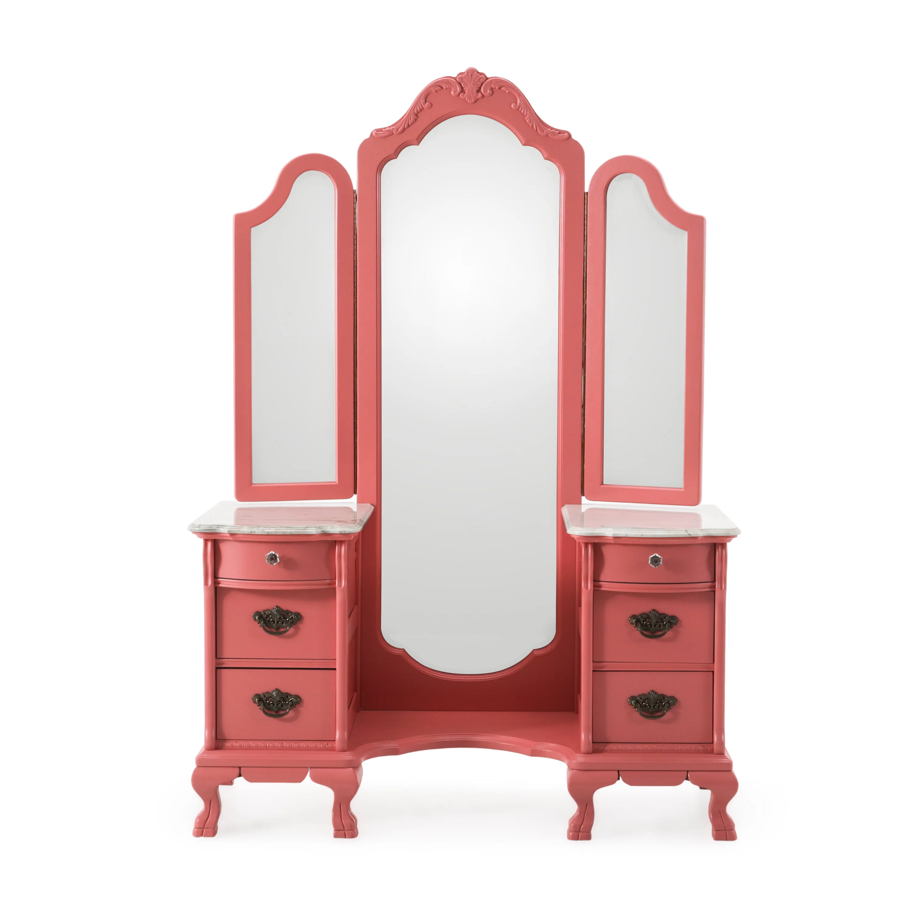 Pink Vanity w/ Marble Counter Top