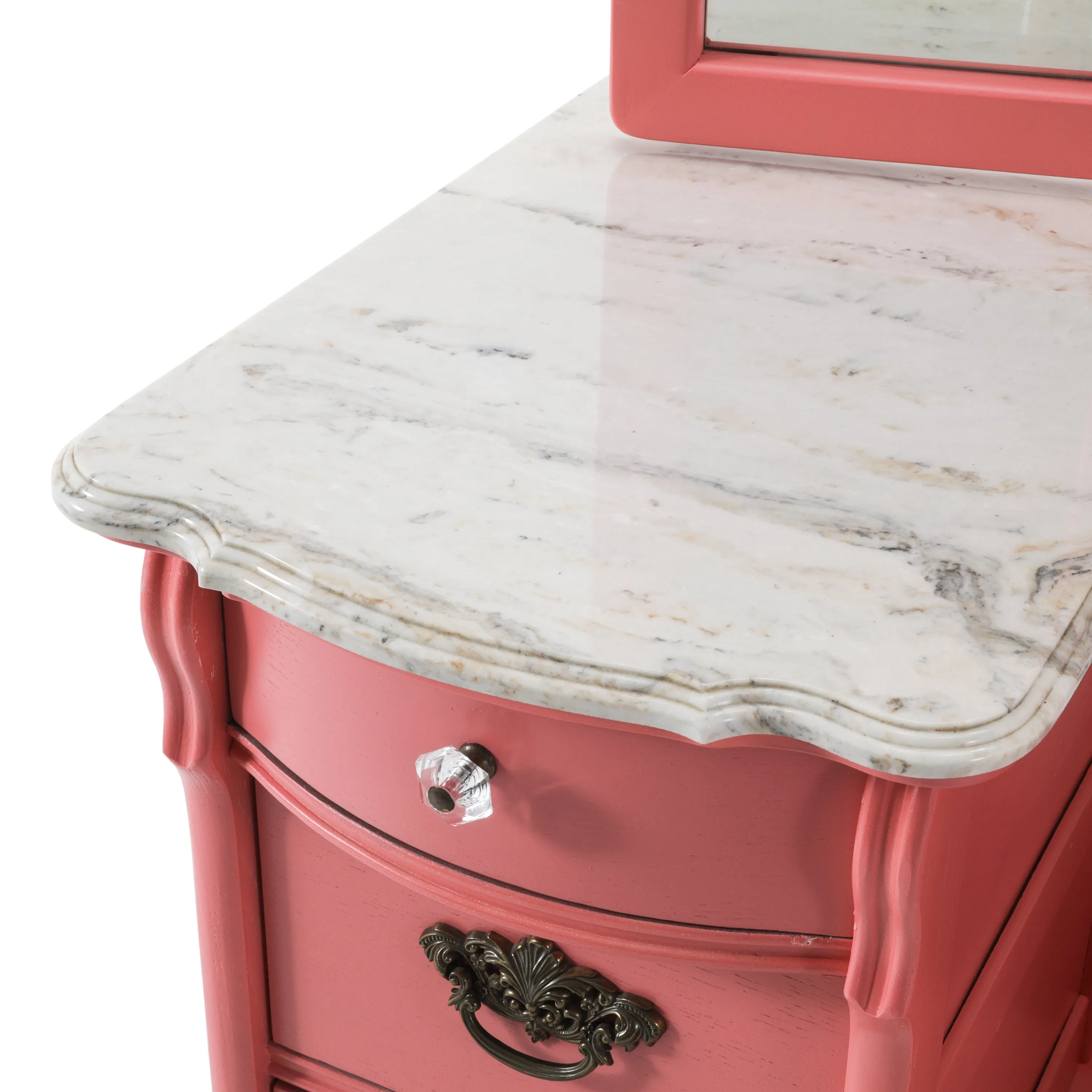 Pink Vanity w/ Marble Counter Top