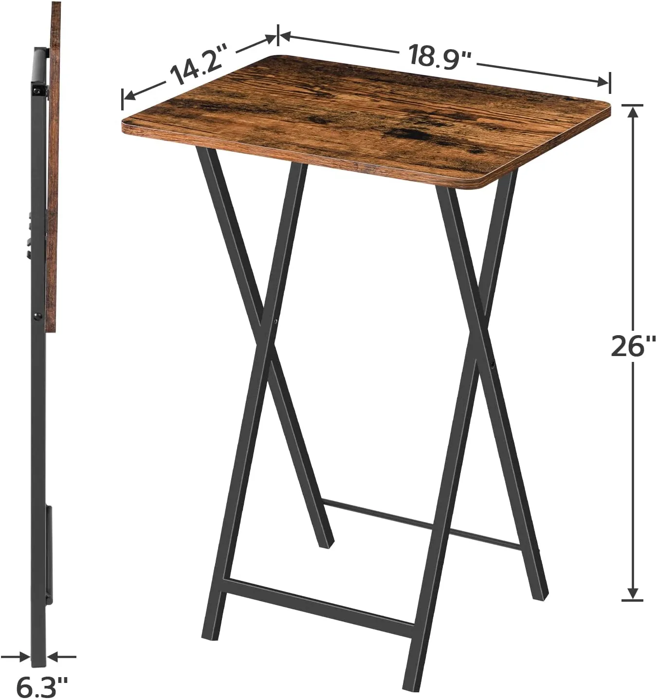 Portable TV Trays Set of 2, Folding TV Dinner Tables, TV Tray Tables