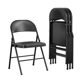 Premium Vinyl Padded Metal Folding Chair, Set of 4