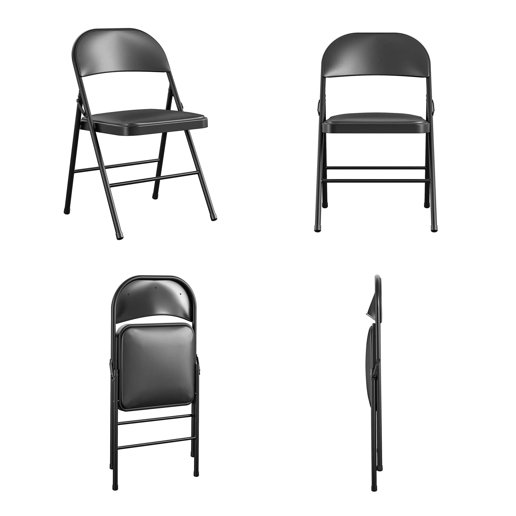 Premium Vinyl Padded Metal Folding Chair, Set of 4