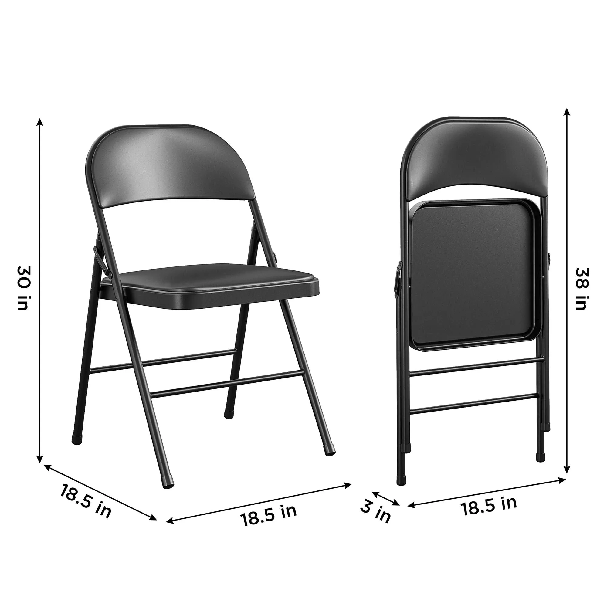 Premium Vinyl Padded Metal Folding Chair, Set of 4