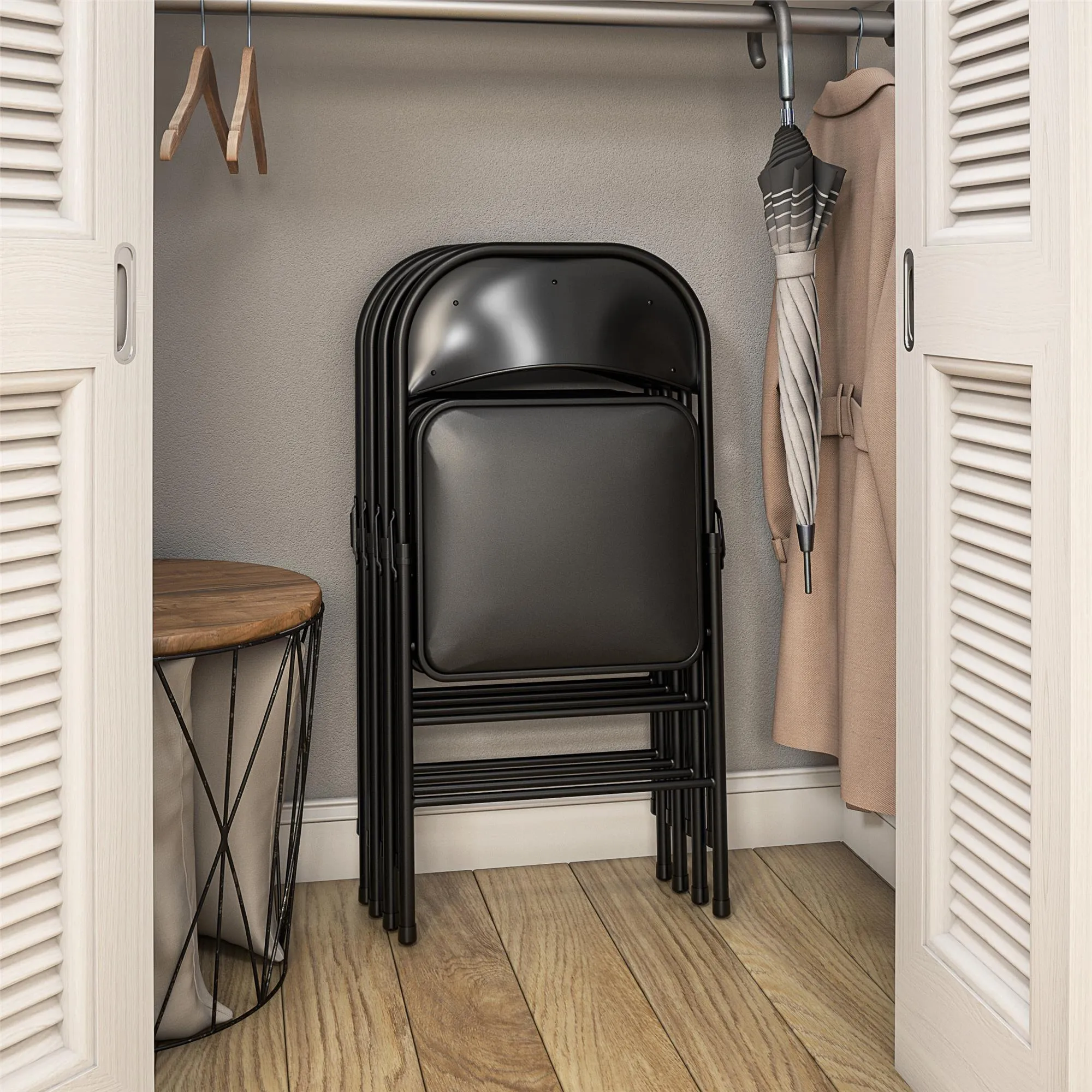 Premium Vinyl Padded Metal Folding Chair, Set of 4