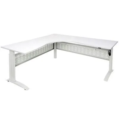 Rapid Span Electric Height Adjustable Corner Workstation 1800 X 1200 X 700Mm White/White