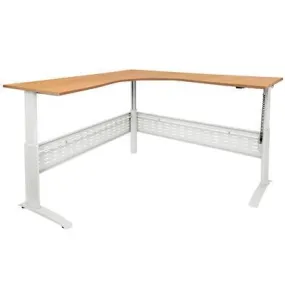 Rapid Span Electric Height Adjustable Corner Workstation 1800 X 1800 X 700Mm Beech/White