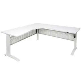 Rapid Span Electric Height Adjustable Corner Workstation 1800 X 1800 X 700Mm White/White