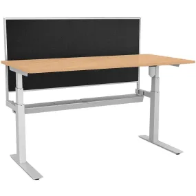 Rapidline Rapid Paramount Single Open Electric Height Adjustable Workstation With Privacy Screen 1800 X 750 X 607Mm Beech