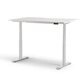 Rise 1600mm x 800mm Electric Height Adjustable Desk – White / White