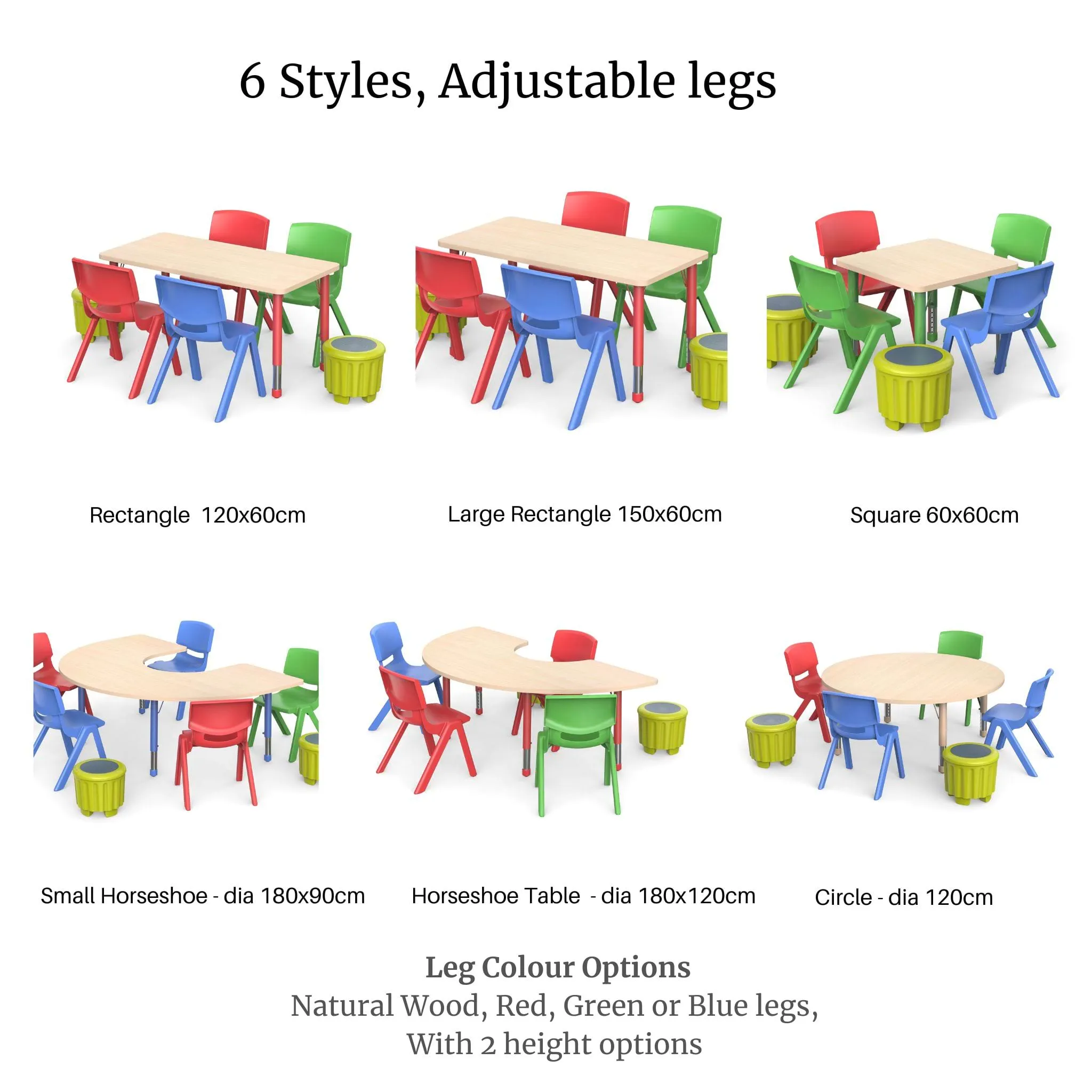 Small Adjustable Horseshoe Table