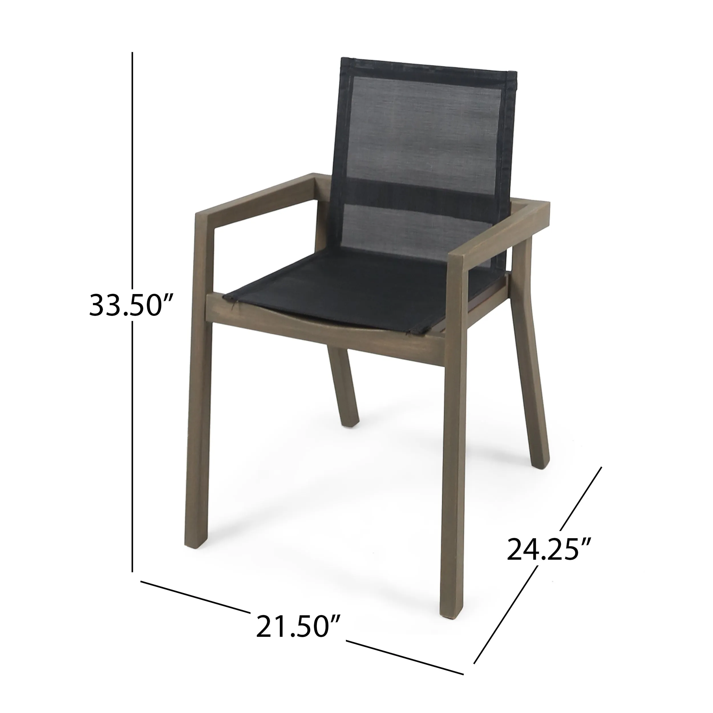 Spencer Outdoor Acacia Wood 5 Piece Round Dining Set with Mesh Seats