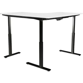 Summit Electric Sit To Stand Corner Workstation 1800 X 1800 X 750Mm White Top Black Frame