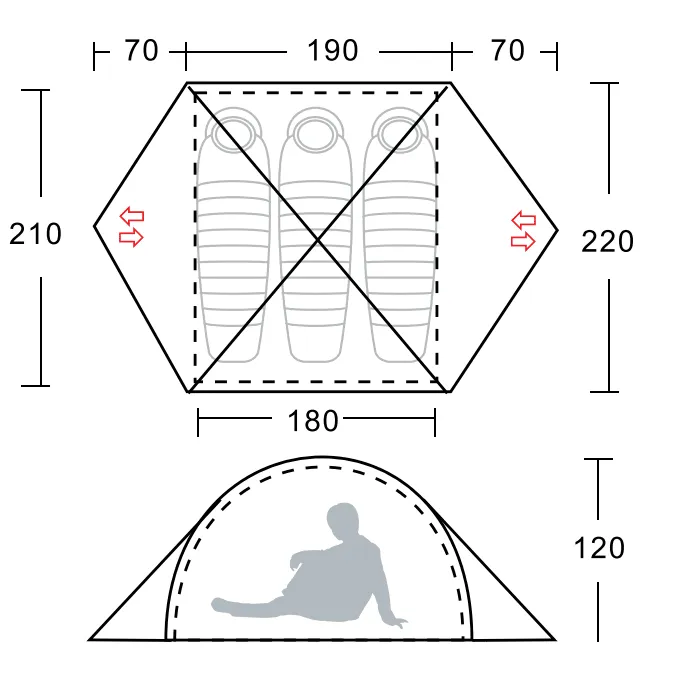 Treqa Camping Series 3P Tent (3 Person/3 Season)