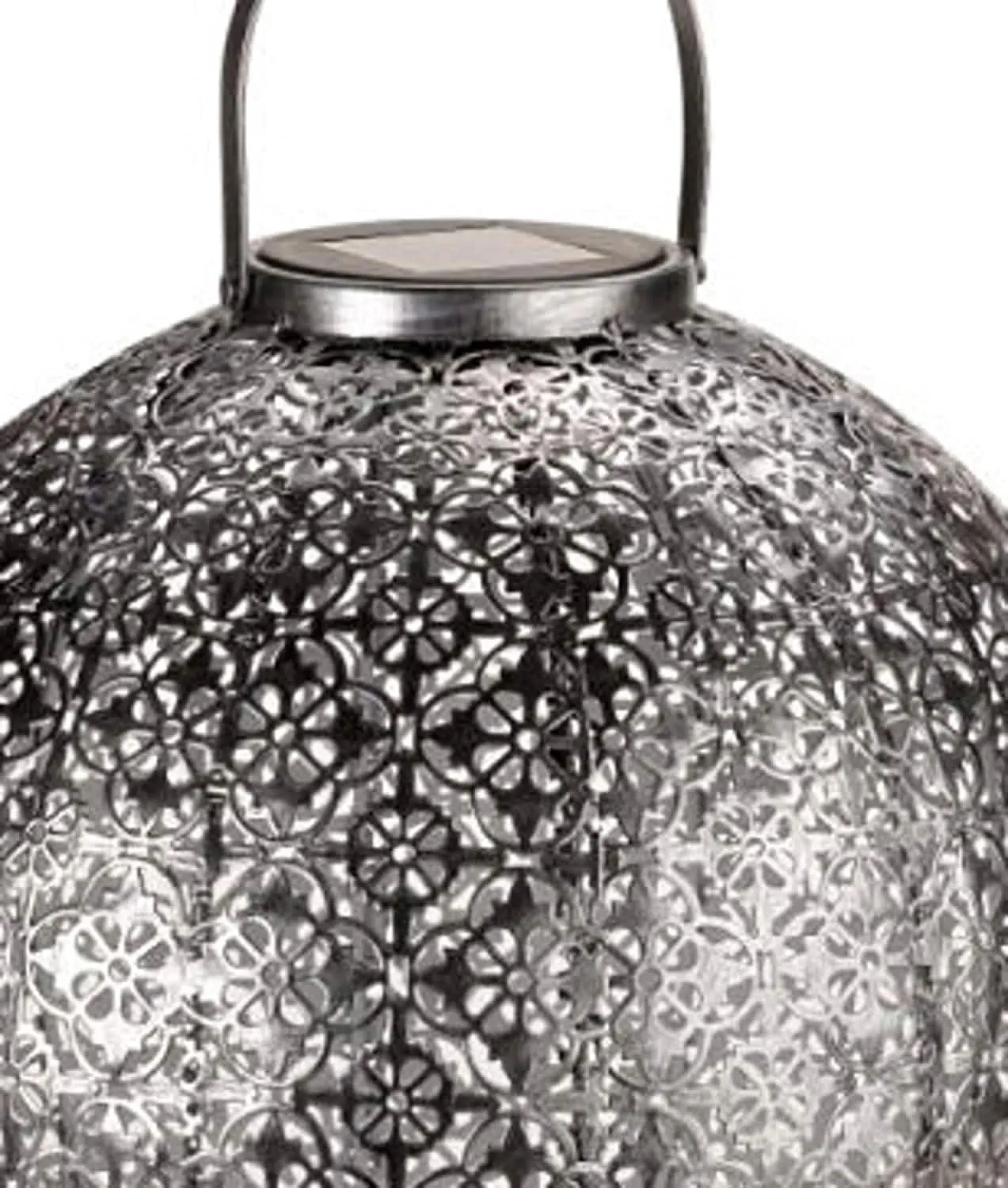 Turkish Style Solar Garden Ornament White LED with Silver Glove Effect