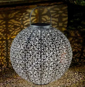 Turkish Style Solar Garden Ornament White LED with Silver Glove Effect