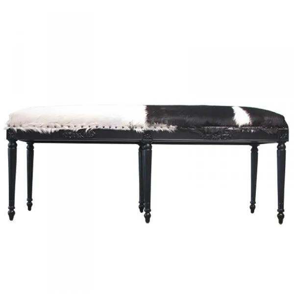 Valeria Black & White Goat Bench Seat