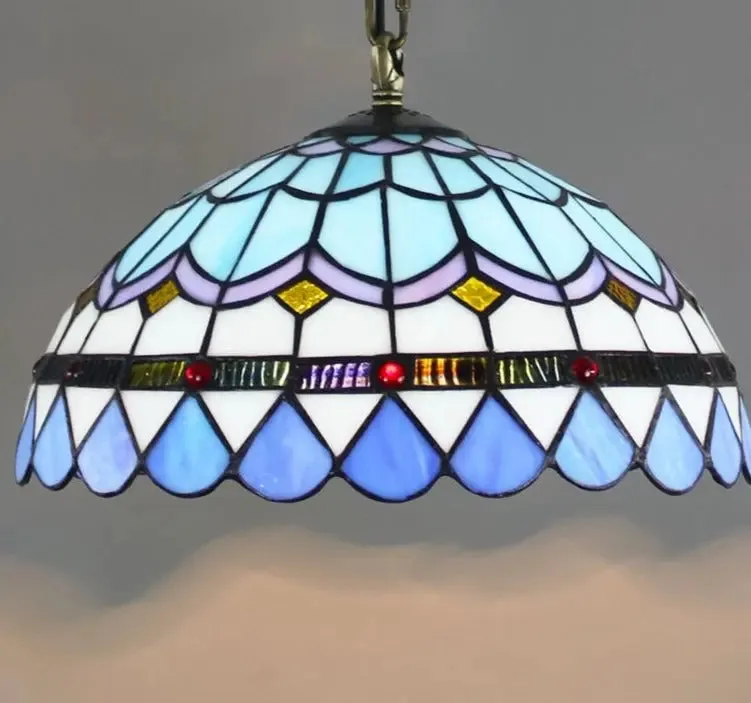 Vintage Stained Glass Led Hanging Tiffany Lamps