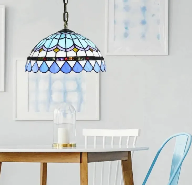 Vintage Stained Glass Led Hanging Tiffany Lamps