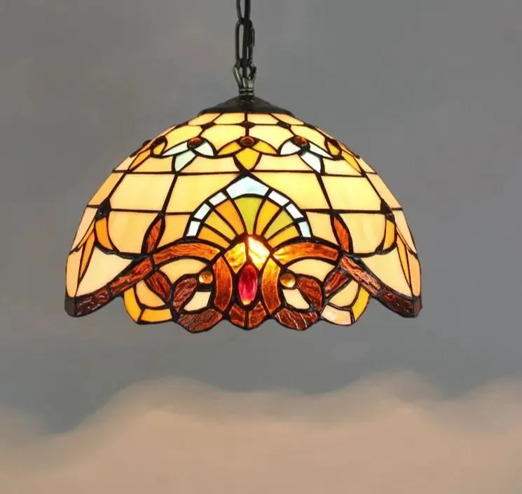 Vintage Stained Glass Led Hanging Tiffany Lamps