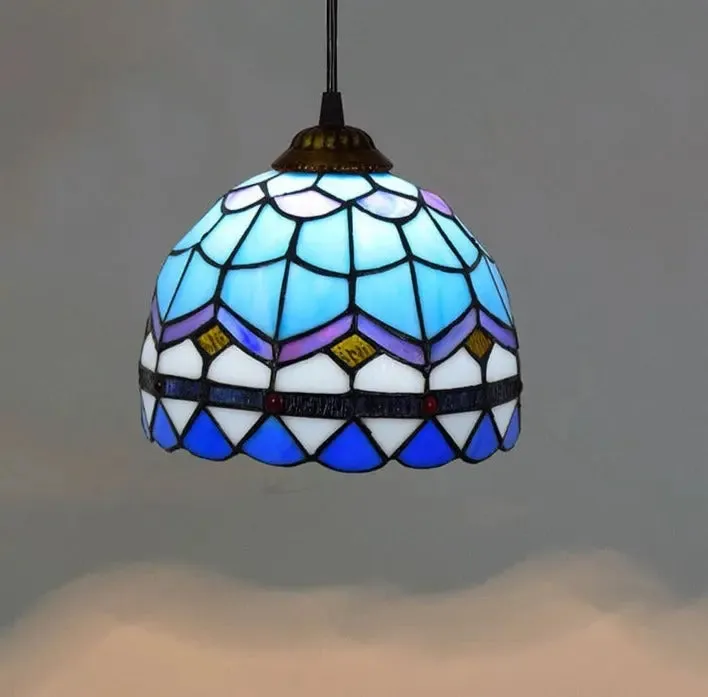 Vintage Stained Glass Led Hanging Tiffany Lamps