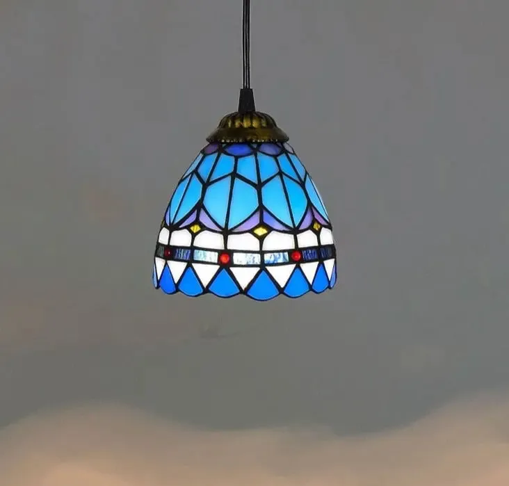 Vintage Stained Glass Led Hanging Tiffany Lamps