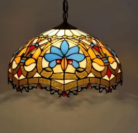 Vintage Stained Glass Led Hanging Tiffany Lamps