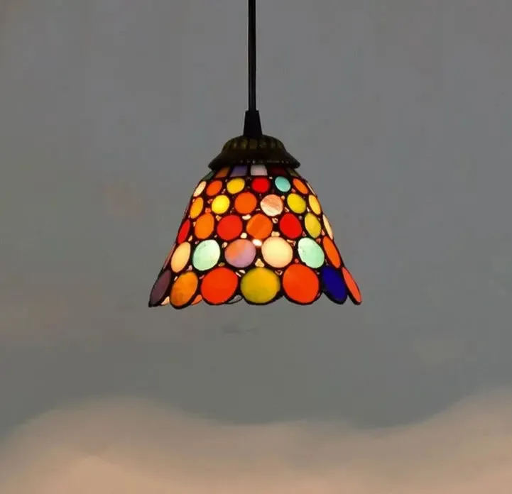 Vintage Stained Glass Led Hanging Tiffany Lamps