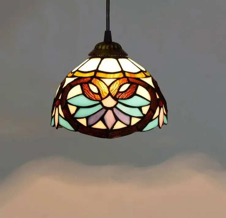 Vintage Stained Glass Led Hanging Tiffany Lamps