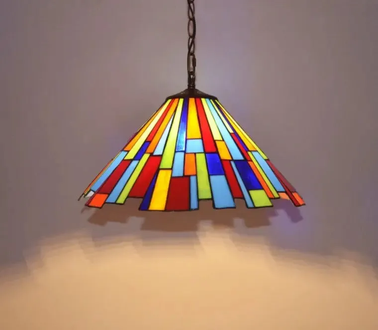Vintage Stained Glass Led Hanging Tiffany Lamps