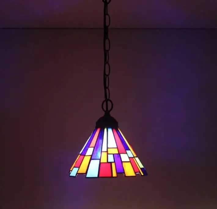 Vintage Stained Glass Led Hanging Tiffany Lamps