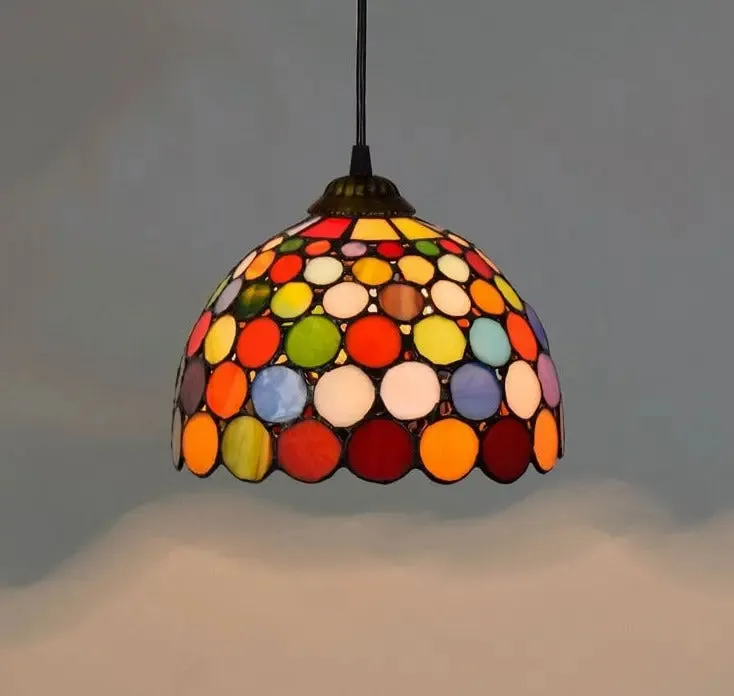 Vintage Stained Glass Led Hanging Tiffany Lamps