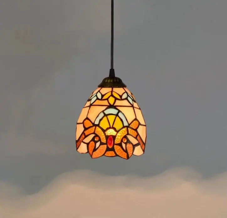 Vintage Stained Glass Led Hanging Tiffany Lamps