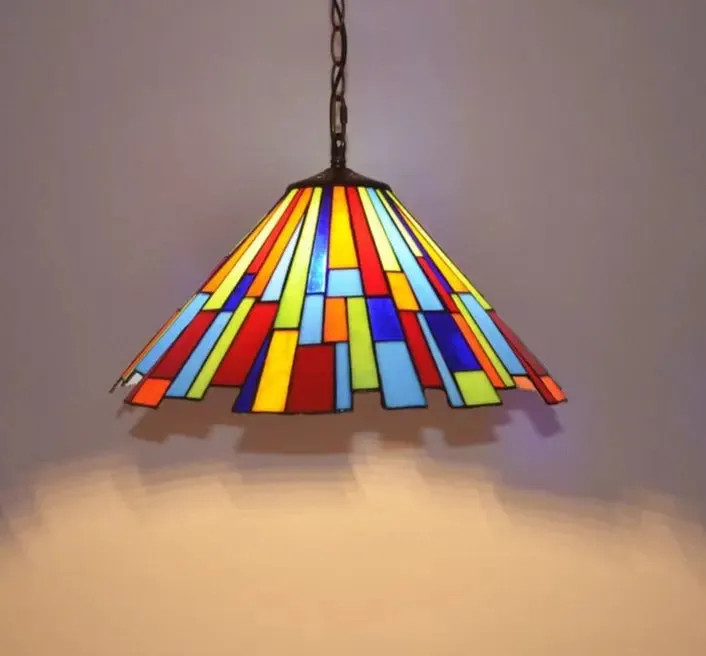 Vintage Stained Glass Led Hanging Tiffany Lamps