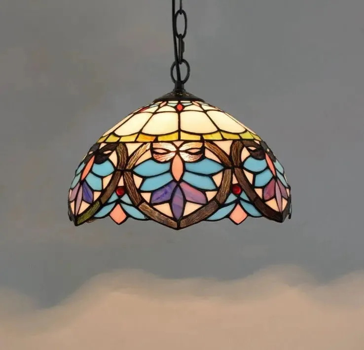 Vintage Stained Glass Led Hanging Tiffany Lamps
