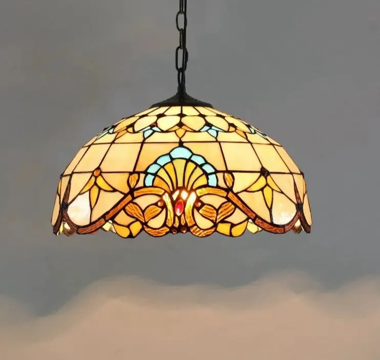 Vintage Stained Glass Led Hanging Tiffany Lamps
